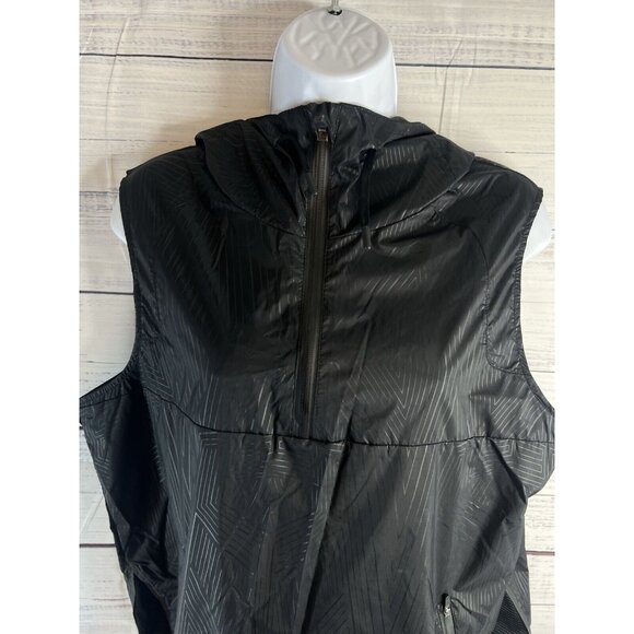 Ivy Park Black Reflective Athletic Hooded Running Vest  Size Medium Sporty - Picture 5 of 16